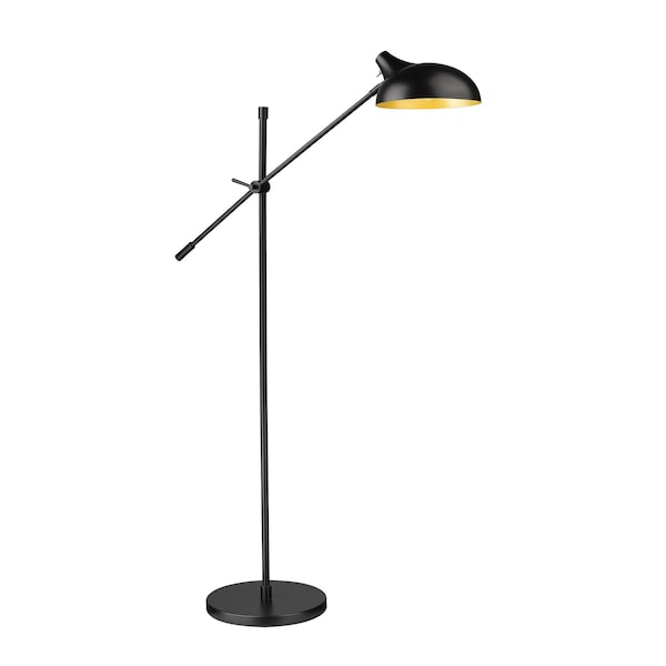 Z-Lite Bellamy Floor Lamp, 1-Light, 12.75 In.W x 39.5 In.L x 52 In.H, Matte Black/Outer Matte Black 1942FL-MB - main